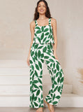 Taooba- Two Piece Graphic Printed Sleeveless Shirt and Pants Set