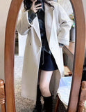 fall outfits 2024 Autumn and Winter Retro Suit Collar Two-Button Lace-up Waist Slimming Long Woolen Coat Overcoat