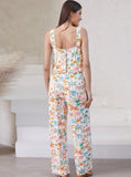 Taooba- Two Piece Graphic Printed Sleeveless Shirt and Pants Set