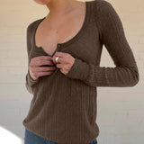 Taooba Lake Square Neck Buttoned Top