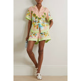 Taooba- Casual Tropical Printed Shorts Set