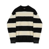 Taooba-5566 KNITTED STRIPE PULLOVER SWEATER