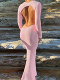 Taooba-Nyra Backless Knitted Maxi Dress