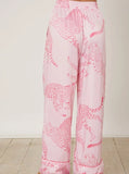 Taooba- Two Piece Cheetah Printed Home Clothes Pajamas Set