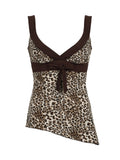 Taooba Norma Leopard Print Asymmetric Top