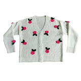 sweater Autumn and Winter Women's Clothing New Three-Dimensional Rose Flower Knitted Cardigan Top Handmade Crocheted Sweater Coat