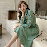 dti outfits Women's New Two-Piece Suit Spring Korean Style Elegant Small Suit Jacket Fashionable Waist-Tight Skirt