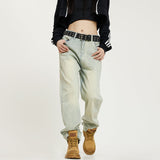 RTK (W) Taooba. 1527 YELLOW BLUE SLIM STRAIGHT DENIM JEANS