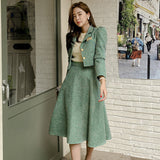 dti outfits Women's New Two-Piece Suit Spring Korean Style Elegant Small Suit Jacket Fashionable Waist-Tight Skirt