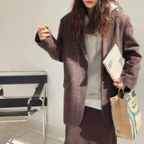 fall outfits women Maillard Plaid Suit Jacket for Women Spring and Autumn New Style Light Mature Retro Top  Suit