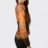 Taooba Kelise Renaissance Print Long Sleeve Top