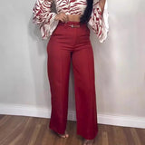 fall outfits 2024  Women's Suit Autumn off-the-Shoulder Solid Color Trousers Two-Piece Set