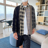 Taooba-5145 RECONSTRUCTED STITCHED FLANNEL PLAID SHIRT