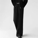 older mens fashion Micro Horn Black Suit Pants Men's Loose Straight Wide Leg Long Pants Draping Casual Pants Suit