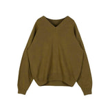 Taooba-4047 DARK YELLOW V-NECK SWEATER