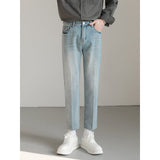 Taooba- 9043 BLUE SLIM STRAIGHT DENIM JEANS