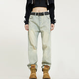 RTK (W) Taooba. 1527 YELLOW BLUE SLIM STRAIGHT DENIM JEANS