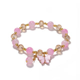 bracelets New Butterfly Crystal Glass Bracelet Women's All-Match High-Grade Accessories Beaded Jewelry