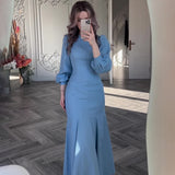 Taooba olivia rodrigo costume 2024 Spring New Palace Style Lady Waist-Tight Temperament Low Collar Long Sleeve Dress