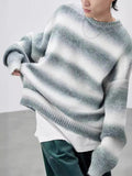 sweaters Mohair Knitted Men's Coat Winter Top Long Sleeve Couple Wear Lazy Style Loose Sweater Men's Gradient Sweater