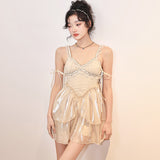 cybergoth dress to impress Year Fairy Style One-Piece Sling Style Skirt Small Chest Push up Super Fairy Slim Fit in Korean Style Student Swimsuit