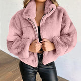 tie outfit Women's Autumn and Winter Rabbit Fur Faux Fur Zipper Cardigan Plush Warm Coat