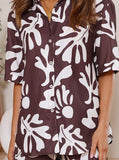 Taooba- Casual Soft Tropical Short Sleeve Two Piece