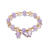 bracelets New Butterfly Crystal Glass Bracelet Women's All-Match High-Grade Accessories Beaded Jewelry