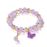 bracelets New Butterfly Crystal Glass Bracelet Women's All-Match High-Grade Accessories Beaded Jewelry