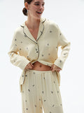 Taooba- Two-Piece Cardigan Long-Sleeved Printed Comfortable Pajama