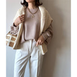 egirl style 2024 Spring and Autumn Japanese and Korean Letian Loose Casual Long Sleeve round Neck Sweater Mid-Length Coat Top