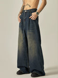 Taooba- 11170 BAGGY WIDE STRAIGHT DENIM JEANS