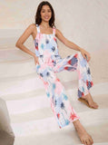 Taooba- Two Piece Graphic Printed Sleeveless Shirt and Pants Set