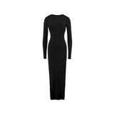 pink dress Sexy Women's Winter Two-Way Evening Dress Pleated Long Sleeve Backless Long Socialite Temperament Dress