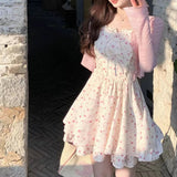 church outfit Pink Suspender Skirt Cardigan Suit 2024 Summer New Sweet Younger plus Size Dress