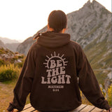 Taooba christian apparel Be the Light Hoodie Mahew 5:14 Sweatshirt Bible Drop-Shoulder Sleeve Sweater