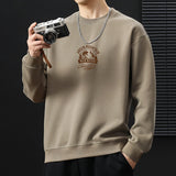 winter outfits men 2024 New Men's   Fashion round Neck Sweater