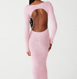 Taooba Nyra Backless Knitted Maxi Dress