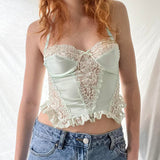 Taooba Hellen Lace Halterneck Crop Top