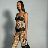 Taooba Tess Lace Backless Leopard Camisole