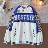 90s fashion men American Retro Motorcycle Jacket Men's and Women's Spring and Autumn Niche Baseball Uniform Jacket Racing Suit