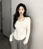 2000s fashion Hot Girl Long-Sleeved T-shirt Women's Spring and Autumn Slim Fit Undershirt Niche Chic Early Autumn Top Ins Fashion