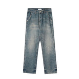 RTK (W) Taooba. 1535 BLUE INDUSTRIAL DENIM WIDE STRAIGHT DENIM JEANS