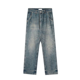 RTK (W) Taooba. 1351 BLUE DISTRESSED STRAIGHT DENIM JEANS