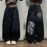 Taooba 90s streetwear 2024 New Popular Print Women's Jeans Street Y2K Harajuku