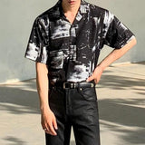 Taooba-2806 LOOSE GRAFFITI STYLE COLLAR SHIRT