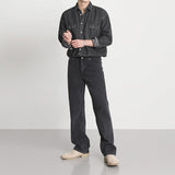 Taooba- 7022 DARK GRAY STRAIGHT DENIM JEANS