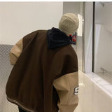 mens clothing styles Woolen Patchwork Baseball Uniform American Retro Fashion Brand Loose Jacket Spring and Autumn Men and Women Couple Casual All-Matching Jacket