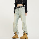 RTK (W) Taooba. 1527 YELLOW BLUE SLIM STRAIGHT DENIM JEANS