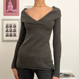 Taooba Zamyra V-Neck Lapel Sweater Top